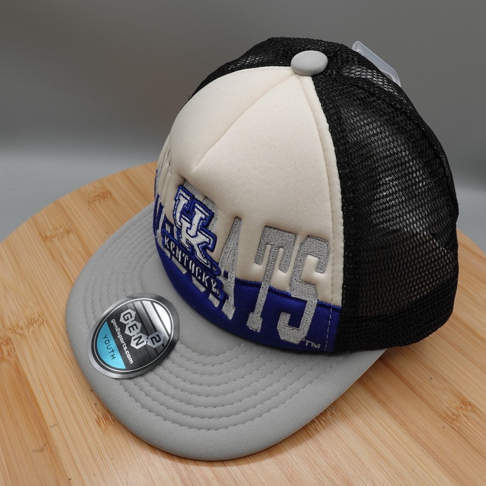 Kentucky Wildcats Gen 2 Youth Blue‎ Snapback Foam Mesh Trucker Hat Cap NEW - Picture 2 of 5